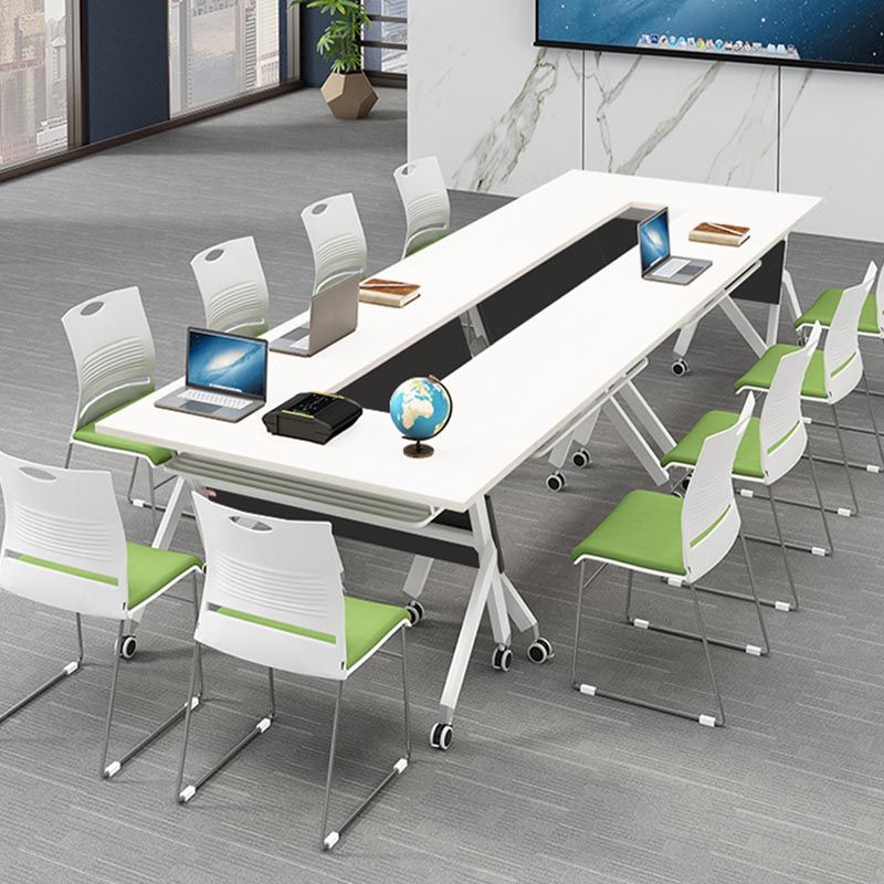 Escritorio de madera de estilo moderno escritorio rectangular de oficina con ruedas