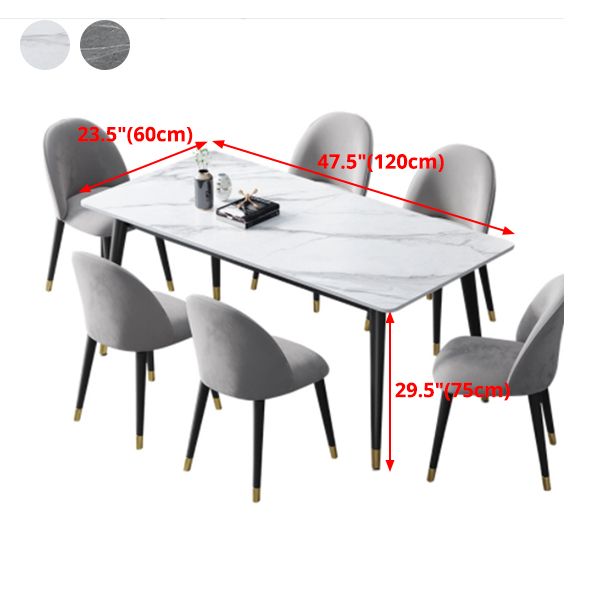 4 Legs Dining Site Table Contemporary Style Stone Dinette Table for Home Clearhalo ' dining_table' 'Dining Tables & Seating' 'Dining Tables' 'furn' 'furn_dining_table' 'Furniture' 'furniture_dining_table' 'Kitchen & Dining Furniture' 'kitchen&dining_furn' 'kitchen' 'kitchen_dining_table' 1200x1200_88914139-63d3-469a-9380-b9c4d2399239