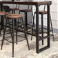 Ensemble de Table de bar rectangulaire industriel, 1/2/4/7 pièces, Table de comptoir en bois massif