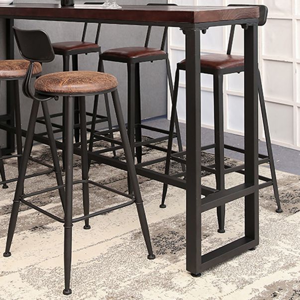 Ensemble de Table de bar rectangulaire industriel, 1/2/4/7 pièces, Table de comptoir en bois massif