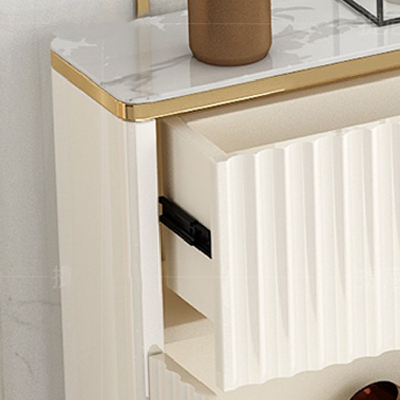 Weißer Buffetserver mit Glastüren Glam Dining Server für Küche