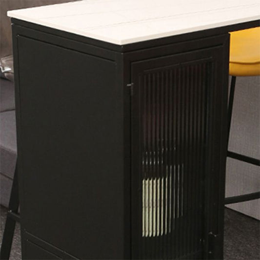 Rectangle Double Pedestal Bar Stool Table Modern Storage Indoor Bar Wine Table Clearhalo 'Bar Furniture' 'Bar Tables' 'bar_tables' 'furn' 'furn_bar_tables' 'Furniture' 'Kitchen & Dining Furniture' 1200x1200_88928392-647f-4eae-b0b6-443d794b105c