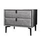 Moderner Kunstleder Nachttisch massives Holz 18 Zoll H 2-Drawer Storage Night Tisch
