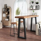 Industrial Brown Pine Bar Table Rectangle Black Double Pedestal Bistro Table (only table) Clearhalo 'Bar Furniture' 'Bar Tables' 'bar_tables' 'furn' 'furn_bar_tables' 'Furniture' 'furniture_bar_tables' 'Kitchen & Dining Furniture' 'kitchen&dining_furn' 'kitchen' 1200x1200_88946aef-4431-4446-9d5d-889781225193