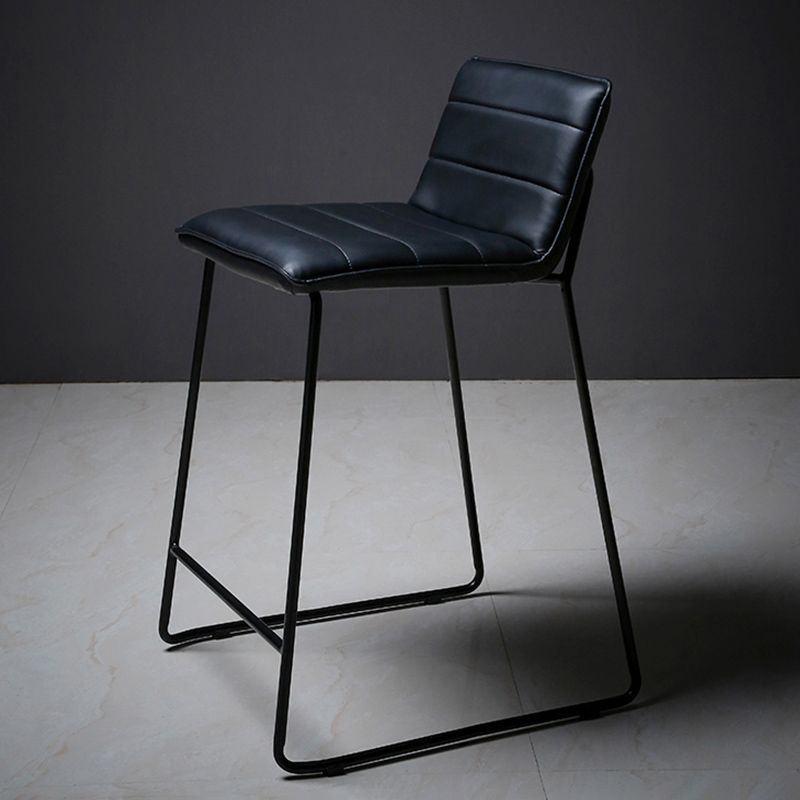 Scandinavian Black Iron Base Barstool Fabric and Faux Leather Bar Stools Clearhalo 'Bar Furniture' 'Bar Stools' 'bar_stools' 'furn' 'furn_bar_stools' 'Furniture' 'Kitchen & Dining Furniture' 1200x1200_88959456-2b70-47ff-b442-993f9dc4663c