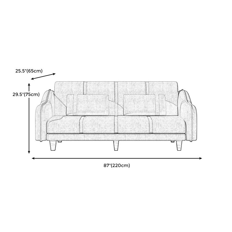 Contemporary Sleeper with 2 Pillows and Six Black Legs for Apartment Clearhalo 'furn' 'furn_sofas' 'Furniture' 'Living Room Furniture' 'Sofa' 'sofas' 1200x1200_8896ab2a-5fb0-4458-9448-6313b340c5ae