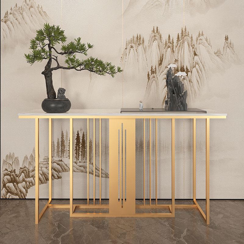 Tavolo da console glam largo 12 pollici Tavolo di accento in marmo rettangolare