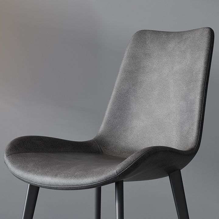 Sillas de comedor de cocina de cuero falso sillas industriales con base de metal