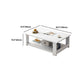 Modern Style Rectangular Wooden Table 4 Legs Base with Storage Rack Coffee Table