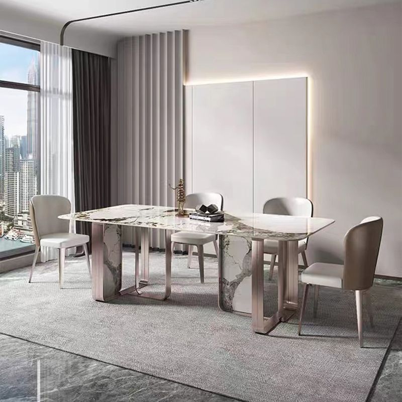 Luxury Rectangle Sintered Stone Dining Set 1/4/5/7 Pieces Dining Table with Chairs Clearhalo 'Dining Room Sets' 'Dining Tables & Seating' 'dining_room_set' 'furn' 'furn_dining_room_set' 'Furniture' 'furniture_dining_room_set' 'Kitchen & Dining Furniture' 1200x1200_88997c3d-1e0b-4737-b1ff-85cd7f9d88dc