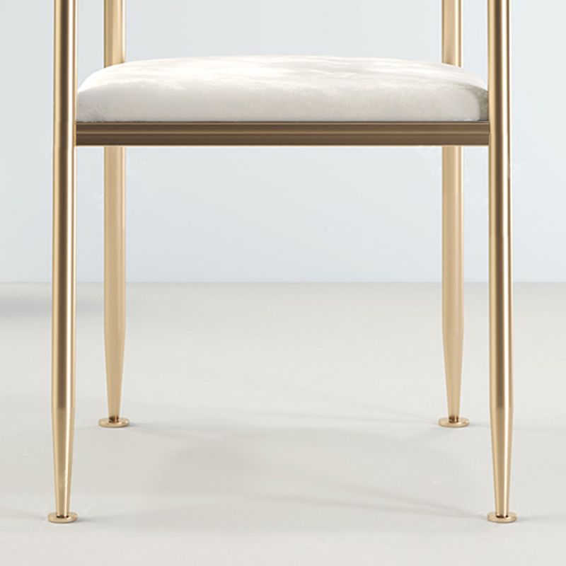 Metal Open Back Dining Side Chair Glam Style Dining Arm Chair for Home Clearhalo ' kitchen&dining_furn' 'Dining Chairs' 'Dining Tables & Seating' 'dining_chair' 'furn' 'furn_dining_chair' 'Furniture' 'furniture_dining_chair' 'Kitchen & Dining Furniture' 'kitchen' 1200x1200_889ab0c1-278a-4dff-8b7d-405716aafda9