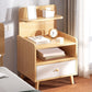 Mesa de madera dormitorio de almacenamiento abierto nocturno con cajón