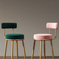 Glam Metall-Barhocker, Stoff-Thekenhocker mit 4 Beinen in mattem Finish für Zuhause