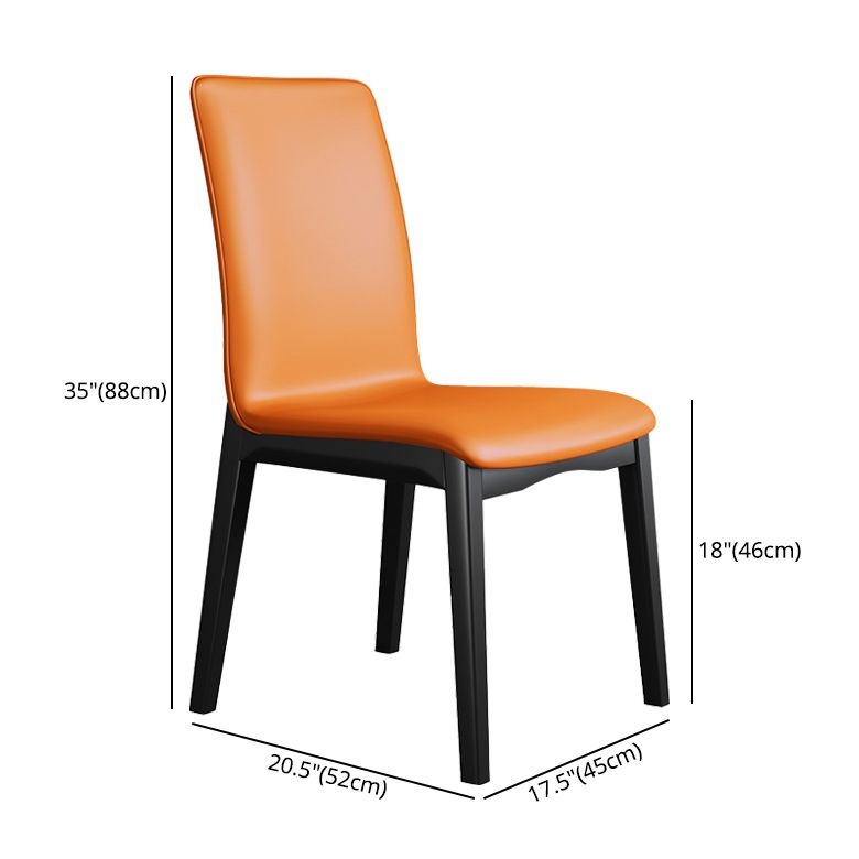 Industrial Restaurant Leather Side Chair Matte Finish Solid Back Dining Chair Clearhalo ' kitchen&dining_furn' 'Dining Chairs' 'Dining Tables & Seating' 'dining_chair' 'furn' 'furn_dining_chair' 'Furniture' 'furniture_dining_chair' 'Kitchen & Dining Furniture' 'kitchen' 1200x1200_889f4409-32a9-43e9-bb0d-f910e4664c83