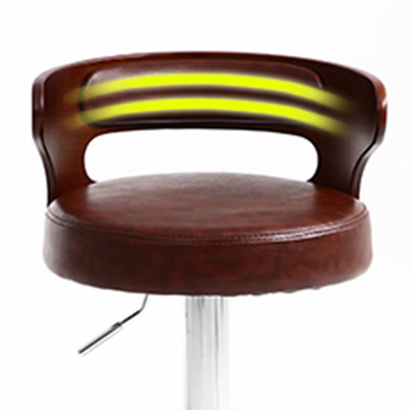 Contemporary Metal Stool PU Leather Barstools in Matte Finish for Home