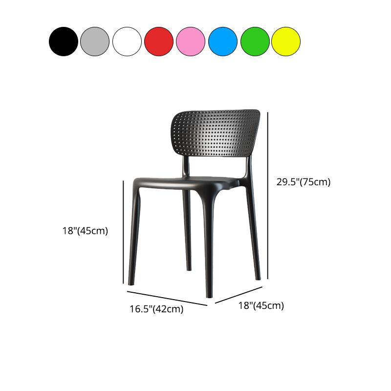 Scandinavian Plastic Armless Chair Dining Room Open Back Chair Clearhalo 'Dining Chairs' 'Dining Tables & Seating' 'dining_chair' 'Furniture' 'furniture_dining_chair' 'Kitchen & Dining Furniture' 1200x1200_88a3f955-cc10-4f9b-8171-1e0cba7781e1