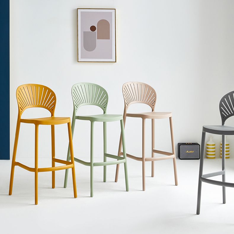 29.53" Plastic Scandinavian Kitchen Dining Room Armless Stool Low Back Bar Stool Clearhalo 'Bar Furniture' 'Bar Stools' 'bar_stools' 'furniture_bar_stools' 'Kitchen & Dining Furniture' 'kitchen&dining_furn' 'kitchen' 'kitchen_furn' Furniture' 1200x1200_88a3faa2-beb2-4702-9ff7-4344097093e3