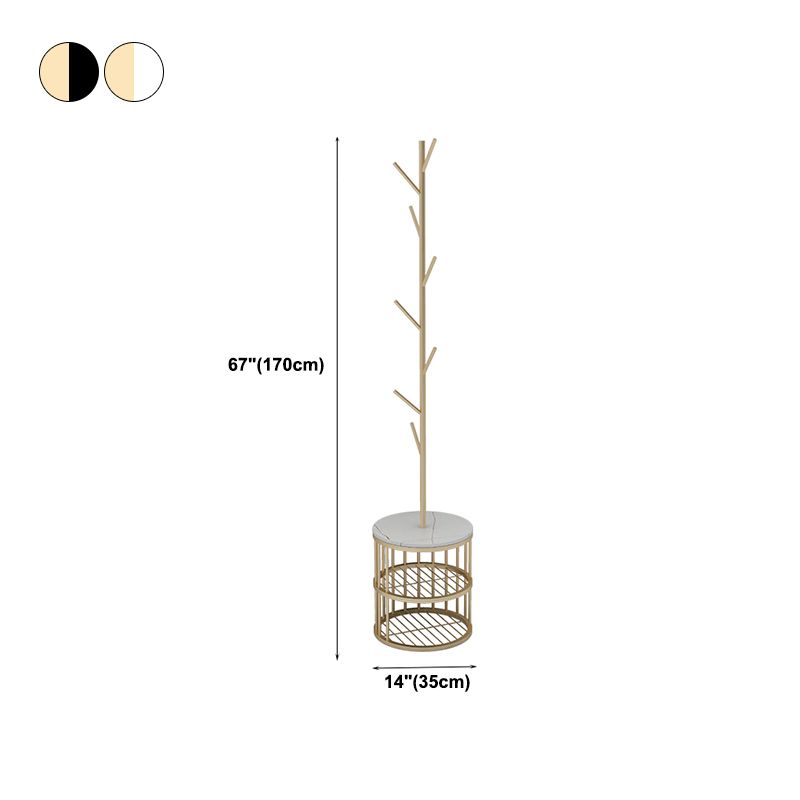 Hermosos estantes dobles del árbol de pasillo 8 ganchos rezaza de abrigo de metal para sala de estar