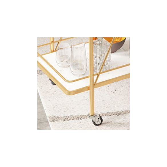 Modern Style Stone Prep Table Rolling Metal Prep Table for Home