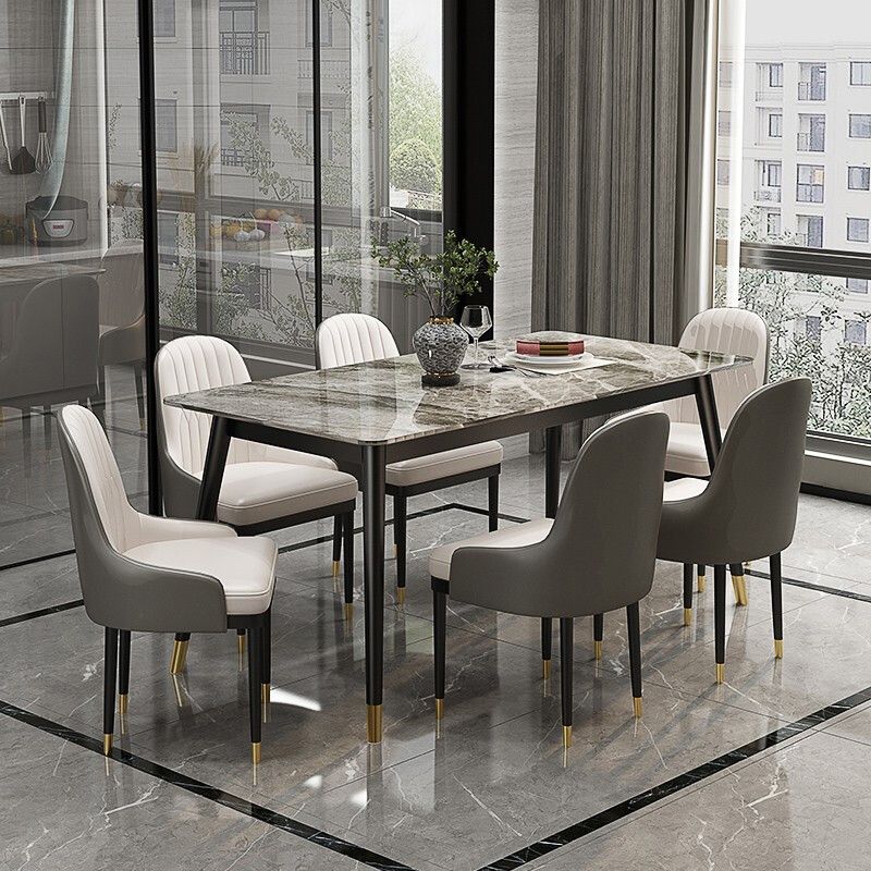 1/2/5/7 Pcs Metal Modern Dining Room Set with Rectangle Table Dinette Set Clearhalo 'Dining Room Sets' 'Dining Tables & Seating' 'dining_room_set' 'Furniture' 'furniture_dining_room_set' 'Kitchen & Dining Furniture' 'kitchen&dining_furn' 'kitchen' 1200x1200_88a702f0-ecc4-4e45-a2ee-3411001ebbd9