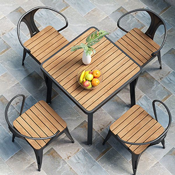 Industriële eettafel teruggewonnen hout 4 poten eettafel zonder stoel