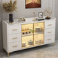 Sideboard in legno ingegnerizzato in stile glam con luci a LED