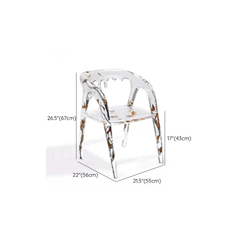 Moderner einfacher Armstuhl Harz Frame Dining Armstuhl für Esszimmer
