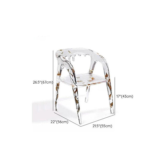 Moderner einfacher Armstuhl Harz Frame Dining Armstuhl für Esszimmer