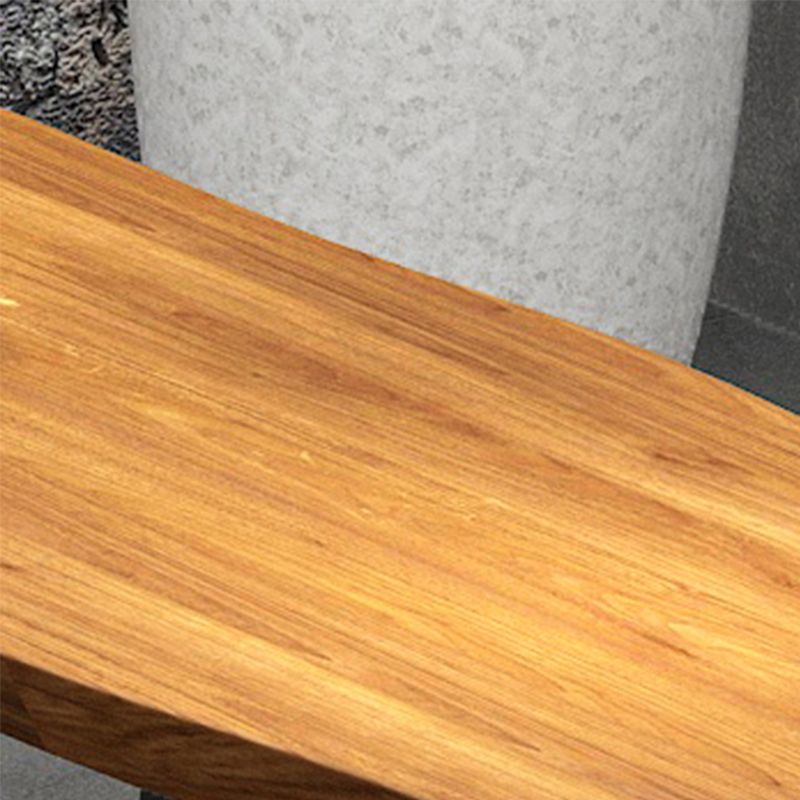 Mesa de bar de madera maciza especializada Mesa de bar de pub industrial marrón con base de trineo