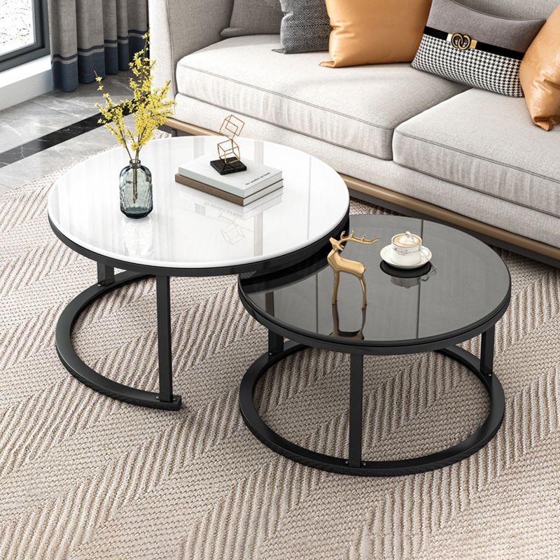 Cadre de table basse contemporaine Ensemble de table de café en verre haut de gamme