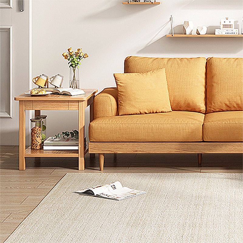 Square Wooden 4 Legs Side Table 1-Drawer End Table with Shelf Clearhalo 'Coffee & Accent Tables' 'End & Side Tables' 'end_side_tables' 'furn' 'furn_end_side_tables' 'Furniture' 'Living Room Furniture' 1200x1200_88b0e29b-15a7-4625-9ca6-0ce32ac1e08c