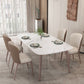 Glam Style Furniture Stone Rectangle Dining Room Table in White Clearhalo 'Dining Tables & Seating' 'Dining Tables' 'dining_table' 'furn' 'furn_dining_table' 'Furniture' 'Kitchen & Dining Furniture' 1200x1200_88b11b12-800c-4464-a241-87cd3a1a4528
