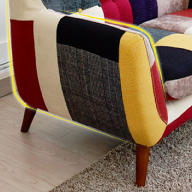 Flared Arm Sofa Cotton Stain Resistant Settee for Living Room