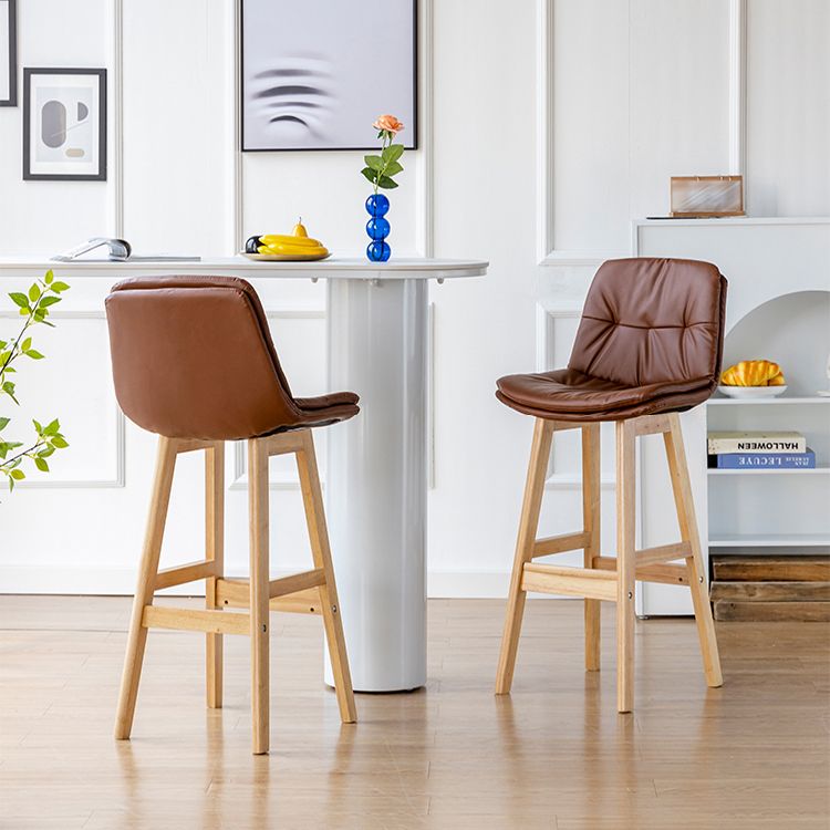 Modern Armless Backrest Counter Stool Wood Milk Tea Shop Bar Stool with Leather Cushion Clearhalo 'Bar Furniture' 'Bar Stools' 'bar_stools' 'furn' 'furn_bar_stools' 'furniture_bar_stools' 'Kitchen & Dining Furniture' 'kitchen&dining_furn' 'kitchen' 'kitchen_furn' Furniture' 1200x1200_88b3834e-85c2-4dc1-bb22-8c2ce1cc5a7e