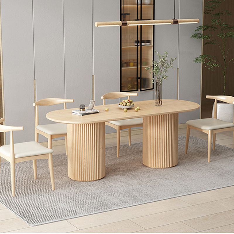 Contemporary Solid Wood Dining Table Oval Dining Table for Home Use Clearhalo 'Dining Tables & Seating' 'Dining Tables' 'dining_table' 'furn' 'furn_dining_table' 'Furniture' 'Kitchen & Dining Furniture' 1200x1200_88b40351-5efc-449f-a55e-bcfdb3028037