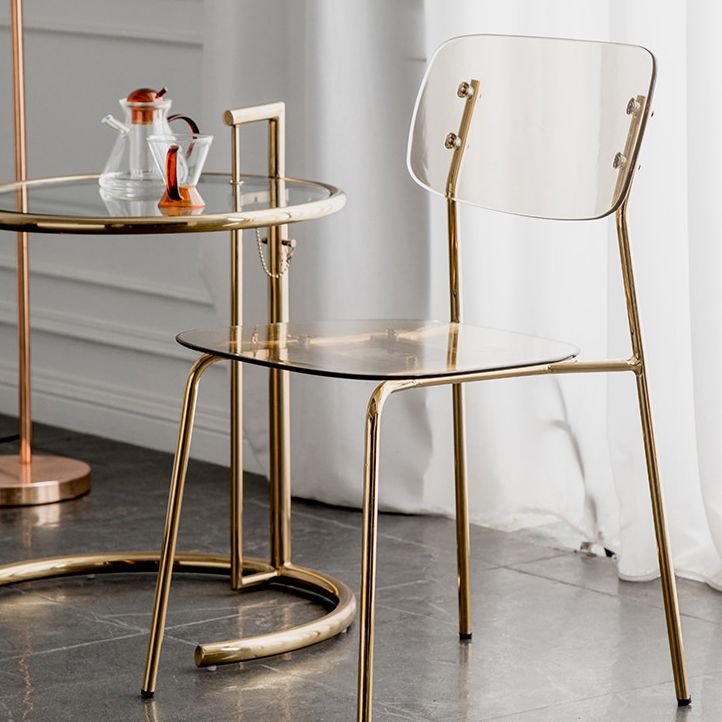 Glam Style Plastic Dining Armless Chairs Stacking Open Back Dining Chair Clearhalo ' kitchen&dining_furn' 'Dining Chairs' 'Dining Tables & Seating' 'dining_chair' 'furn' 'furn_dining_chair' 'Furniture' 'furniture_dining_chair' 'Kitchen & Dining Furniture' 'kitchen' 1200x1200_88b4bd31-0aa1-42ce-a626-f2201f1dc1f1