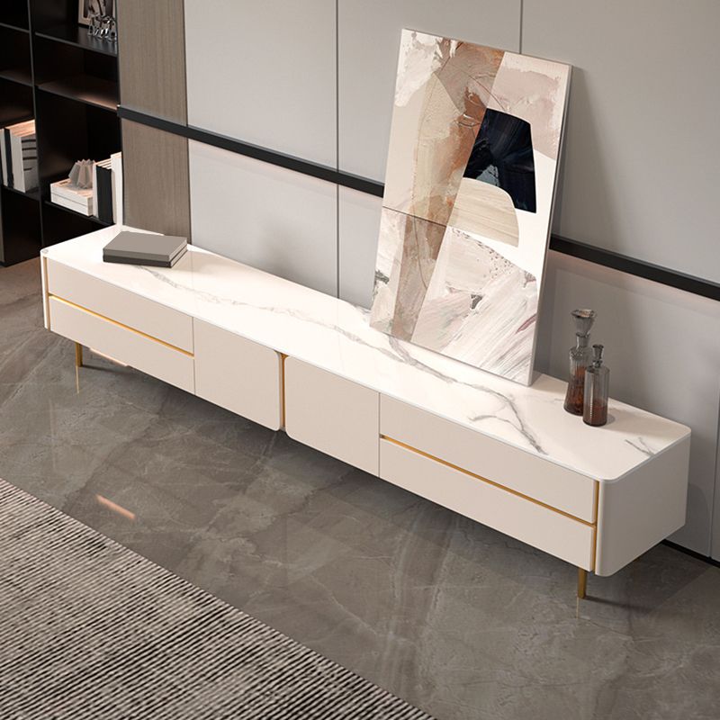 Glam Stone TV Media Console Enclosed Storage Stand Console for Living Room Clearhalo 'furn' 'furn_tv_stands_entertainment_centers' 'Furniture' 'Living Room Furniture' 'TV Stands & Entertainment Centers' 'TV Stands & Media Storage Furniture' 'tv_stands_entertainment_centers' 1200x1200_88b51a82-1702-47fd-a3b7-e30addc73c66