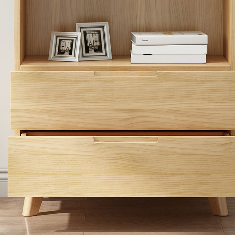 70.9" Tall Modern Natural Cabinet Solid Wood Chest with Glass Door Clearhalo 'Cabinets & Chests' 'cabinets_chests' 'furn' 'furn_cabinets_chests' 'Furniture' 'Living Room Furniture' 1200x1200_88b5392f-6c18-4b22-82b8-977589ef71c5