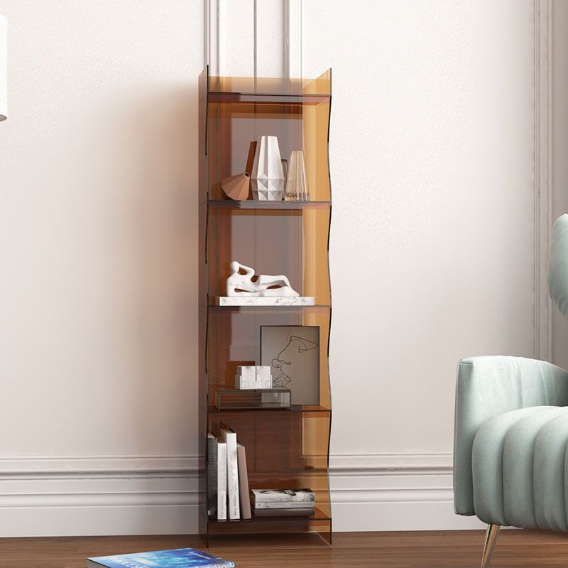Contemporary Closed Back Bookshelf Acrylic Shelf Bookcase with Shelves Clearhalo 'Bookcases' 'furn' 'furn_bookcases' 'Furniture' 'Office Furniture' 1200x1200_88b55777-f86c-485d-9a0b-3de5c7f66cb1