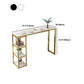 Stone Bar Dining Table Glam Style Rectangle Bar Table with Double Pedestal for Balcony Clearhalo 'Bar Furniture' 'Bar Tables' 'bar_tables' 'furn' 'furn_bar_tables' 'Furniture' 'Kitchen & Dining Furniture' 1200x1200_88b5be07-2f41-41e4-ba5d-03db268dcecc