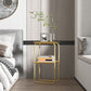 16,5 "W x 30" H Tavolo da notte in metallo moderno con 2 ripiani