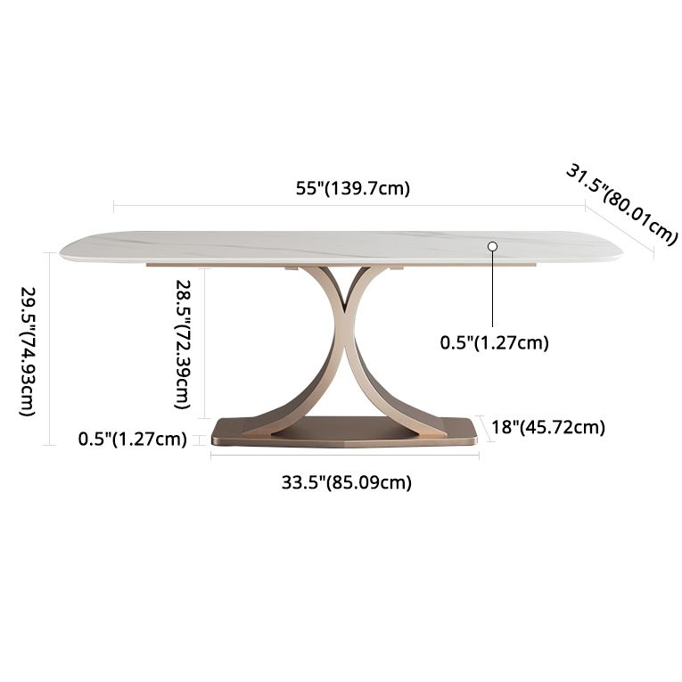 Modern Sintered Stone Dining Room Set with Rectangle Top and Pedestal Base Dining Furniture Clearhalo 'Dining Room Sets' 'Dining Tables & Seating' 'dining_room_set' 'furn' 'furn_dining_room_set' 'Furniture' 'furniture_dining_room_set' 'Kitchen & Dining Furniture' 'kitchen&dining_furn' 'kitchen' 1200x1200_88b6f683-ffdd-4b97-8e3e-9e4492afd812