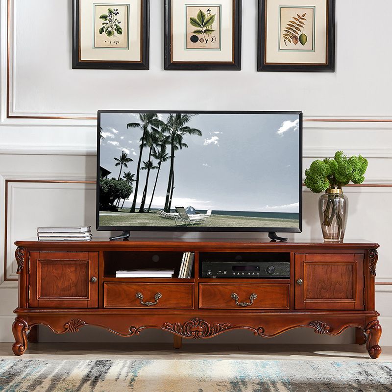 Traditional Wood TV Stand Console Open Storage TV Media Stand with Doors for Living Room Clearhalo 'furn' 'furn_tv_stands_entertainment_centers' 'Furniture' 'Living Room Furniture' 'TV Stands & Entertainment Centers' 'TV Stands & Media Storage Furniture' 'tv_stands_entertainment_centers' 1200x1200_88b7596f-2c54-4dd8-b3b3-f2406b0d23ee