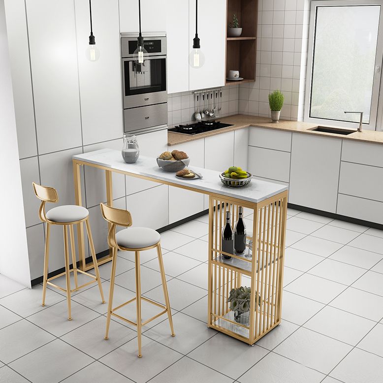 Set tavolo da bar moderno Set da bar rettangolare in finto marmo da 1/2/3/5/7 pezzi per interni