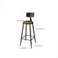Industrial Faux Leather Dining Stools Armless Bar Stools with Black Metal Base