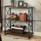 Industrial Open Etagere Bookshelf with Black Iron Frame Solid Wood Shelf Clearhalo 'Bookcases' 'furn' 'furn_bookcases' 'Furniture' 'furniture_bookcases' 'kitchen' 'kitchen_bookcases' 'Living Room Furniture' 'Office Furniture' 1200x1200_88bbbfa5-7361-47eb-b80f-01de7f3de381