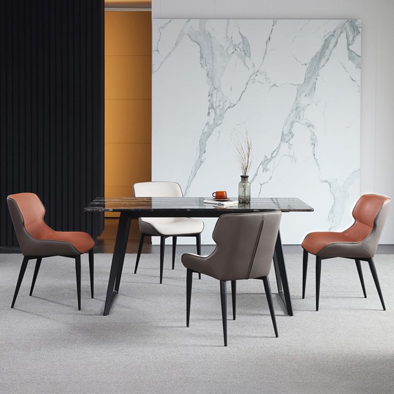 Contemporary Metal Dining Room Chairs Wingback Side Armchair for Home Use Clearhalo ' kitchen&dining_furn' 'Dining Chairs' 'Dining Tables & Seating' 'dining_chair' 'furn' 'furn_dining_chair' 'Furniture' 'furniture_dining_chair' 'Kitchen & Dining Furniture' 'kitchen' 1200x1200_88bc6e17-9ee7-4fd1-8db5-129a64d76648