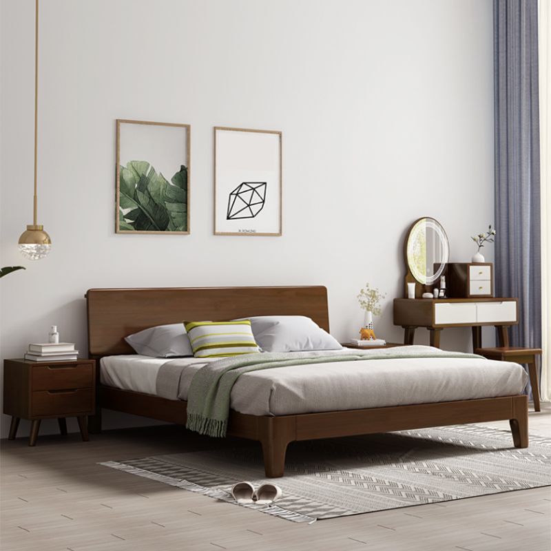 Traditional Wooden Standard Bed with Rectangular Headboard Bed Clearhalo 'Bedroom Furniture' 'Beds' 'furn' 'furn_beds' 'Furniture' 1200x1200_88be9929-e146-4efc-ae0b-91757f621ba0