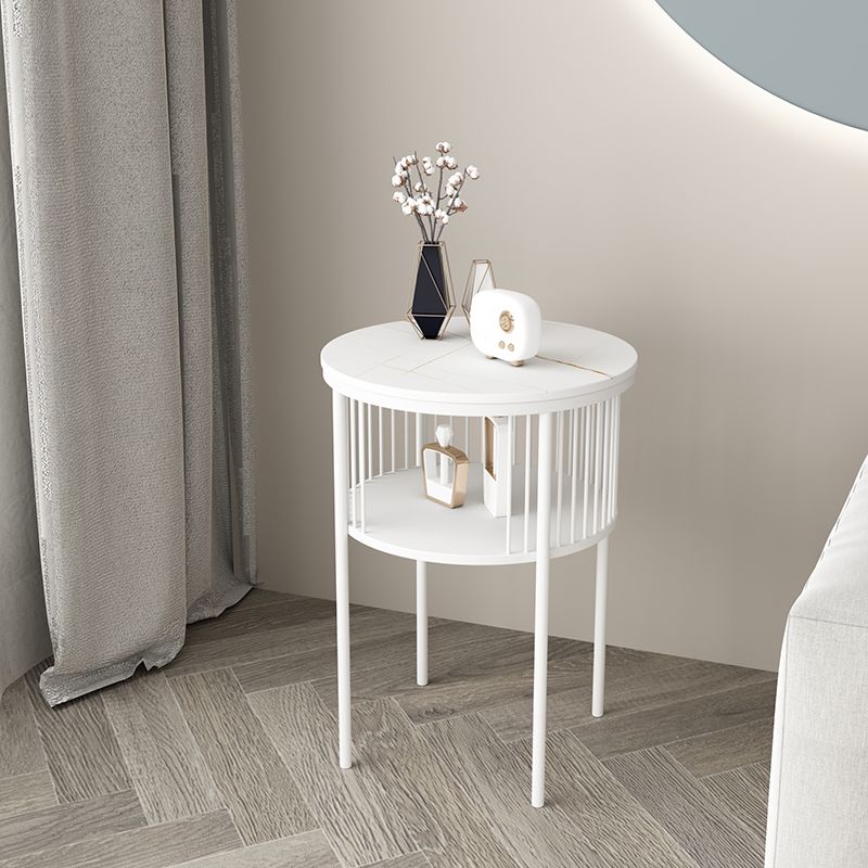 Contemporary Metal 4 Legs End Table Round Double Tier End Table Clearhalo 'Coffee & Accent Tables' 'End & Side Tables' 'end_side_tables' 'furn' 'furn_end_side_tables' 'Furniture' 'Living Room Furniture' 1200x1200_88beb69c-0125-49dc-afff-16be683b8ab2