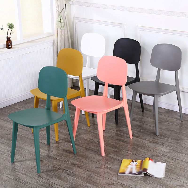 Open Back Armless Dining Chairs Scandinavian Plastic Dining Side Chair (Set of 4) Clearhalo ' kitchen&dining_furn' 'Dining Chairs' 'Dining Tables & Seating' 'dining_chair' 'furn' 'furn_dining_chair' 'Furniture' 'furniture_dining_chair' 'Kitchen & Dining Furniture' 'kitchen' 1200x1200_88bee7d1-5655-4bd3-bfae-da0b959ef0ed